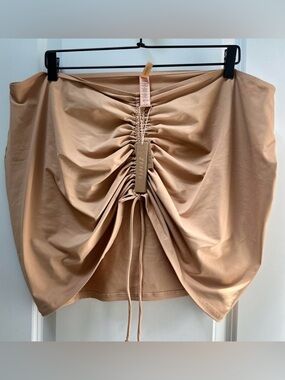 SKIMS Swim Nude Ruched Drawstring Mini Skirt